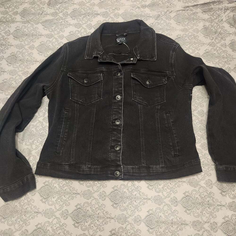 Women's Black Denim Jacket Size Large